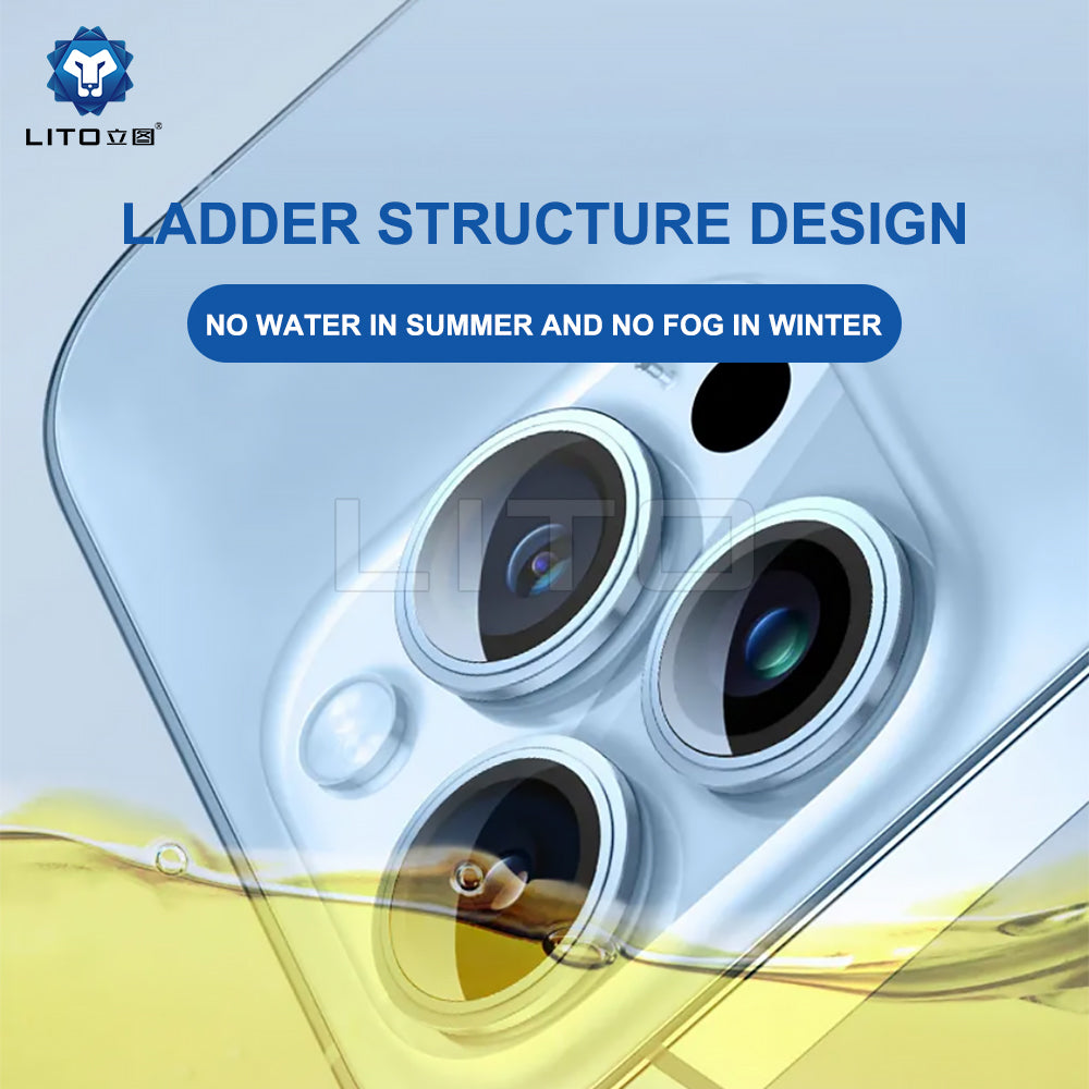 Lito S+ Rear Camera Protective Film for Apple iPhone 15 Pro Max / 15 Pro, Tempered Glass, Silver