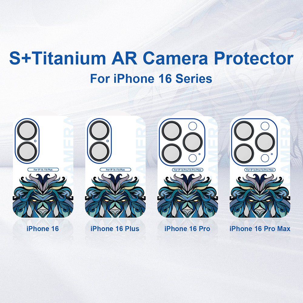 Lito S+ Rear Camera Protective Film for Apple iPhone 16 Pro Max / 16 Pro, Tempered Glass, Metallic Gray