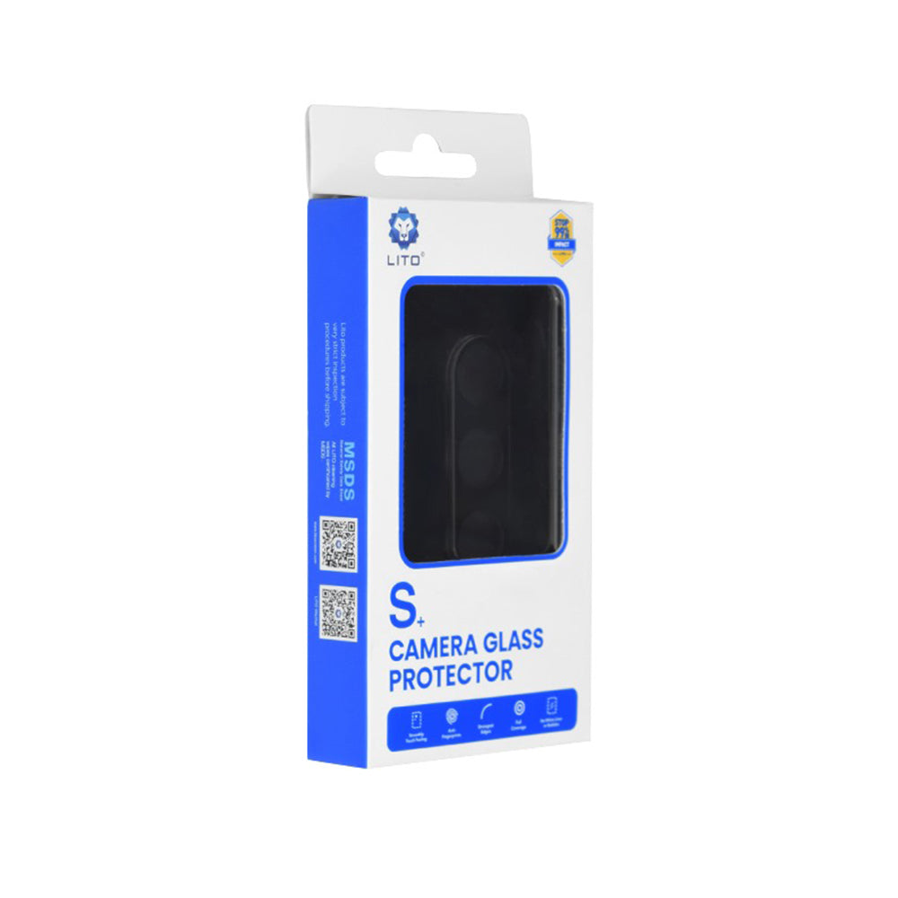 Lito S+ Rear Camera Protective Film for Samsung Galaxy S24+ S926, Tempered Glass, Black