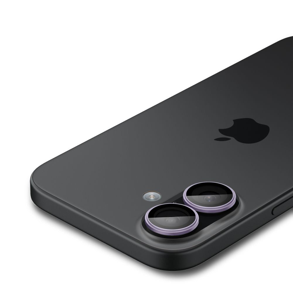 Schutzfolie für die Rückkamera Spigen GlastR EZ FIT Optik Pro für Apple iPhone 17 / 16 Plus / 16, gehärtetes Glas, Set mit 2 Stücken, Lila