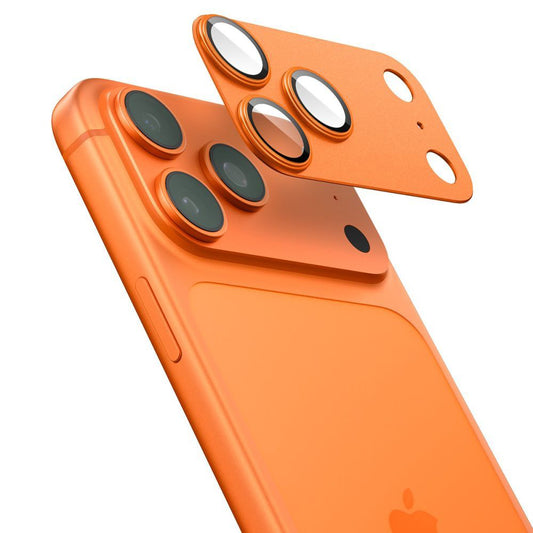 Schutzfolie Rückkamera Spigen GlastR EZ FIT Optik Pro für Apple iPhone 17 Pro Max, Gehärtetes Glas, Set 2 Stück, Orange