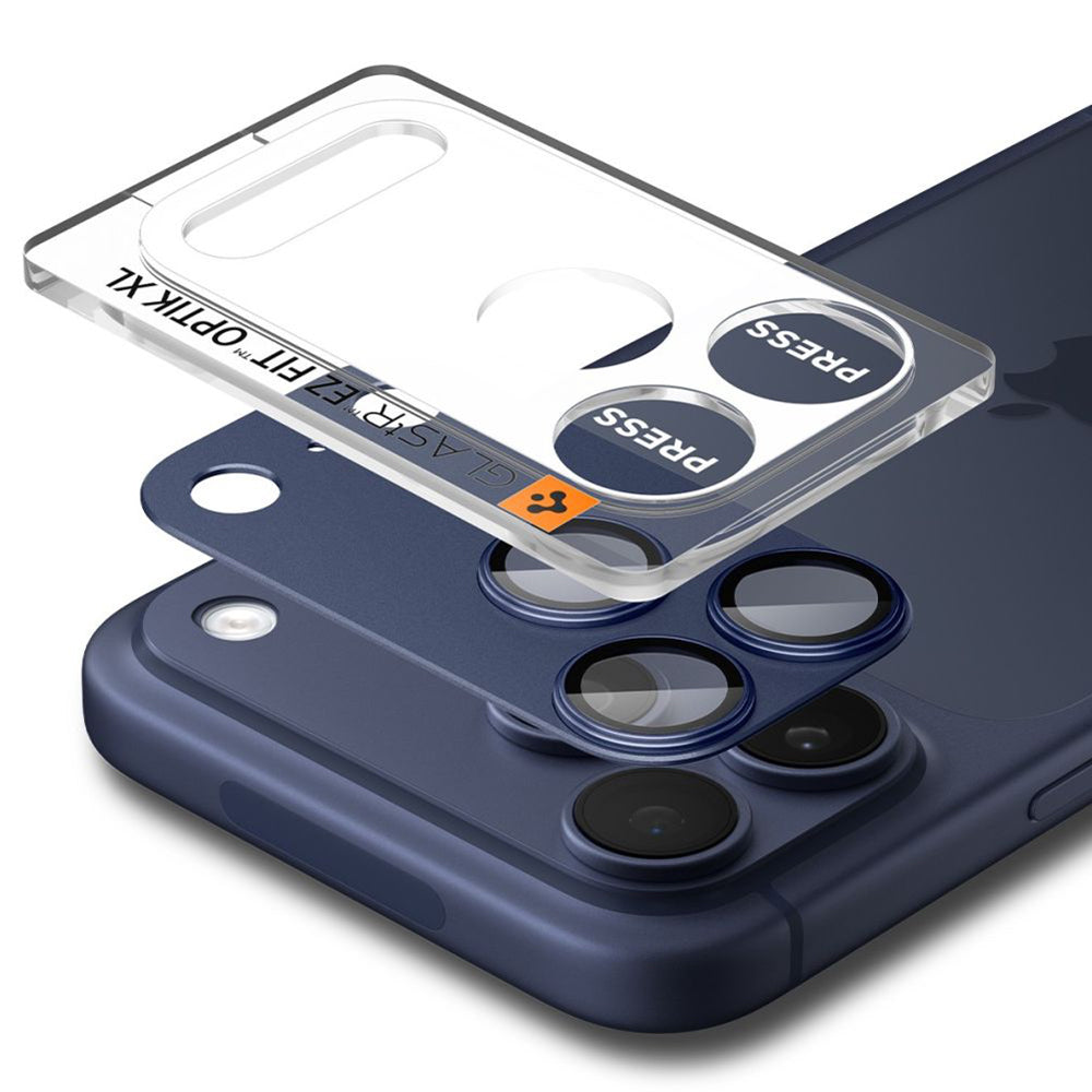 Schutzfolie Rückkamera Spigen GlastR EZ FIT Optik Pro XL für Apple iPhone 17 Pro, Gehärtetes Glas, Blau AGL10646