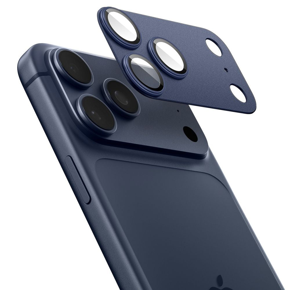 Schutzfolie Rückkamera Spigen GlastR EZ FIT Optik Pro XL für Apple iPhone 17 Pro, Gehärtetes Glas, Blau AGL10646