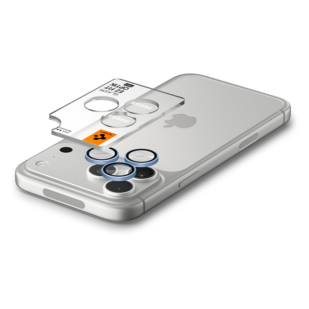 Schutzfolie für die Rückkamera Spigen GlastR EZ FIT Optik Pro für Apple iPhone 18 Pro / 18 Pro Max, gehärtetes Glas, 2er-Set, Blau AGL12045