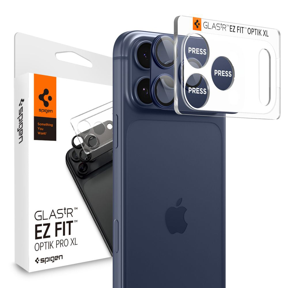 Schutzfolie Rückkamera Spigen GlastR EZ FIT Optik Pro XL für Apple iPhone 17 Pro Max, Gehärtetes Glas, Blau AGL10651