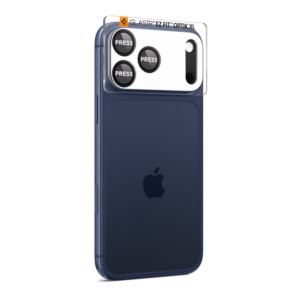 Schutzfolie Rückkamera Spigen GlastR EZ FIT Optik Pro XL für Apple iPhone 17 Pro, Gehärtetes Glas, Schwarz AGL10644