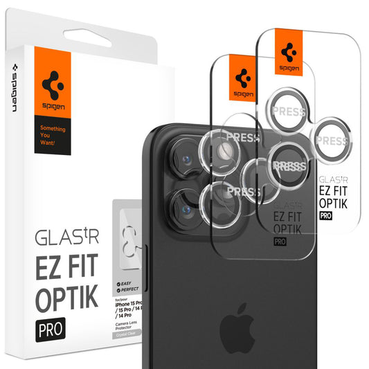 Schutzfolie für die Rückkamera Spigen GlastR EZ FIT Optik Pro für Apple iPhone 17 Pro Max / 17 Pro, Gehärtetes Glas, Set mit 2 Stück, Transparent