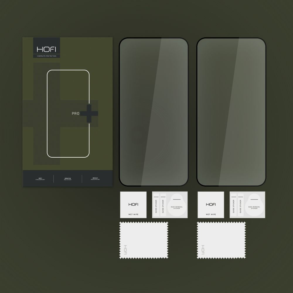 Schutzfolie HOFI Glass PRO+ für Samsung Galaxy A55 5G A556 / A35 5G A356, Gehärtetes Glas, Vollverklebung, 2 Stück Set, 2.5D, Schwarz