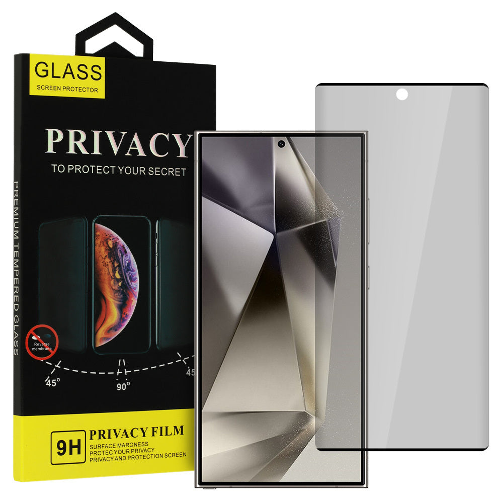Bildschirmschutz OEM Privacy Glass für Samsung Galaxy S24 Ultra S928, geschütztes Glas, Rand Kleber