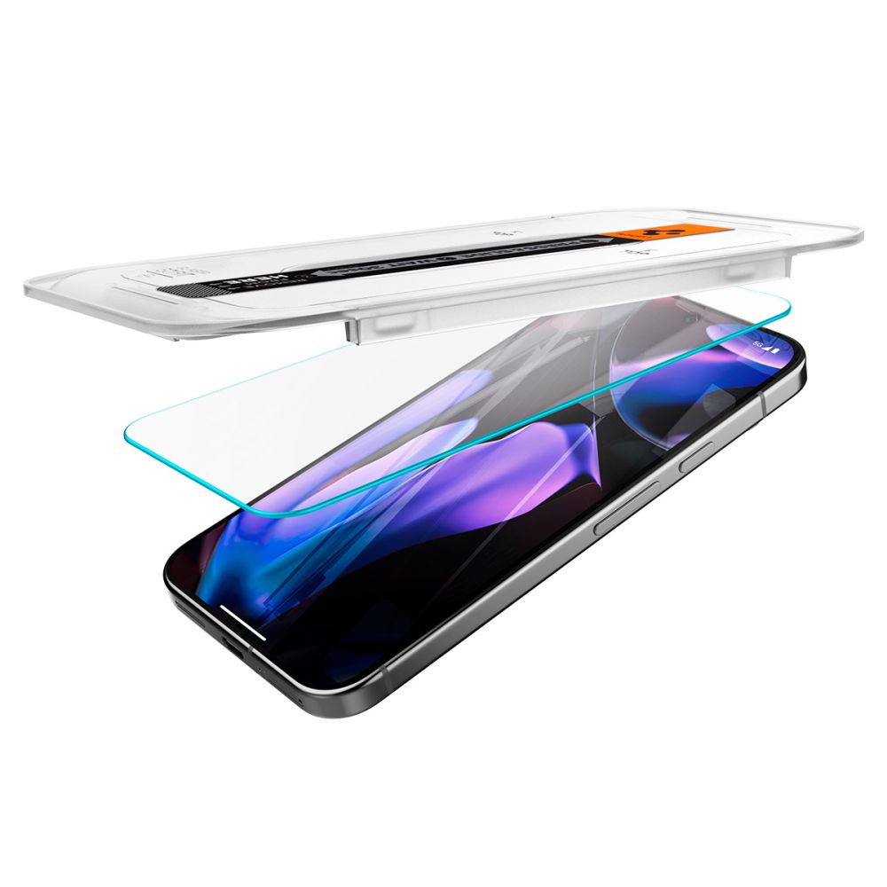 Schutzfolie Spigen GlastR EZ FIT für Google Pixel 9 / 9 Pro, Gehärtetes Glas, Vollverklebung, Set mit 2 Stück, 2.5D AGL08442