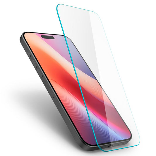 Spigen GlastrR Slim HD Displayschutzfolie für Apple iPhone 16 Pro, Glas geschützt, Vollverklebung, 2.5D AGL07937