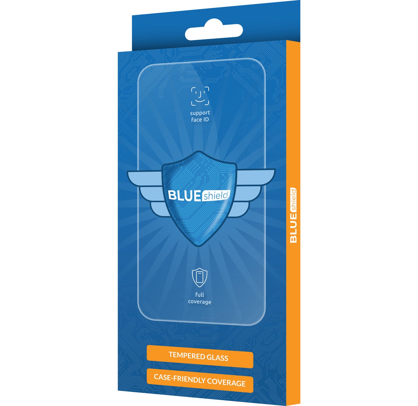 Blue Shield Screen Protector for Samsung Galaxy S24 FE S721, Shielded Glass, Full Glue, Case Friendly, Black