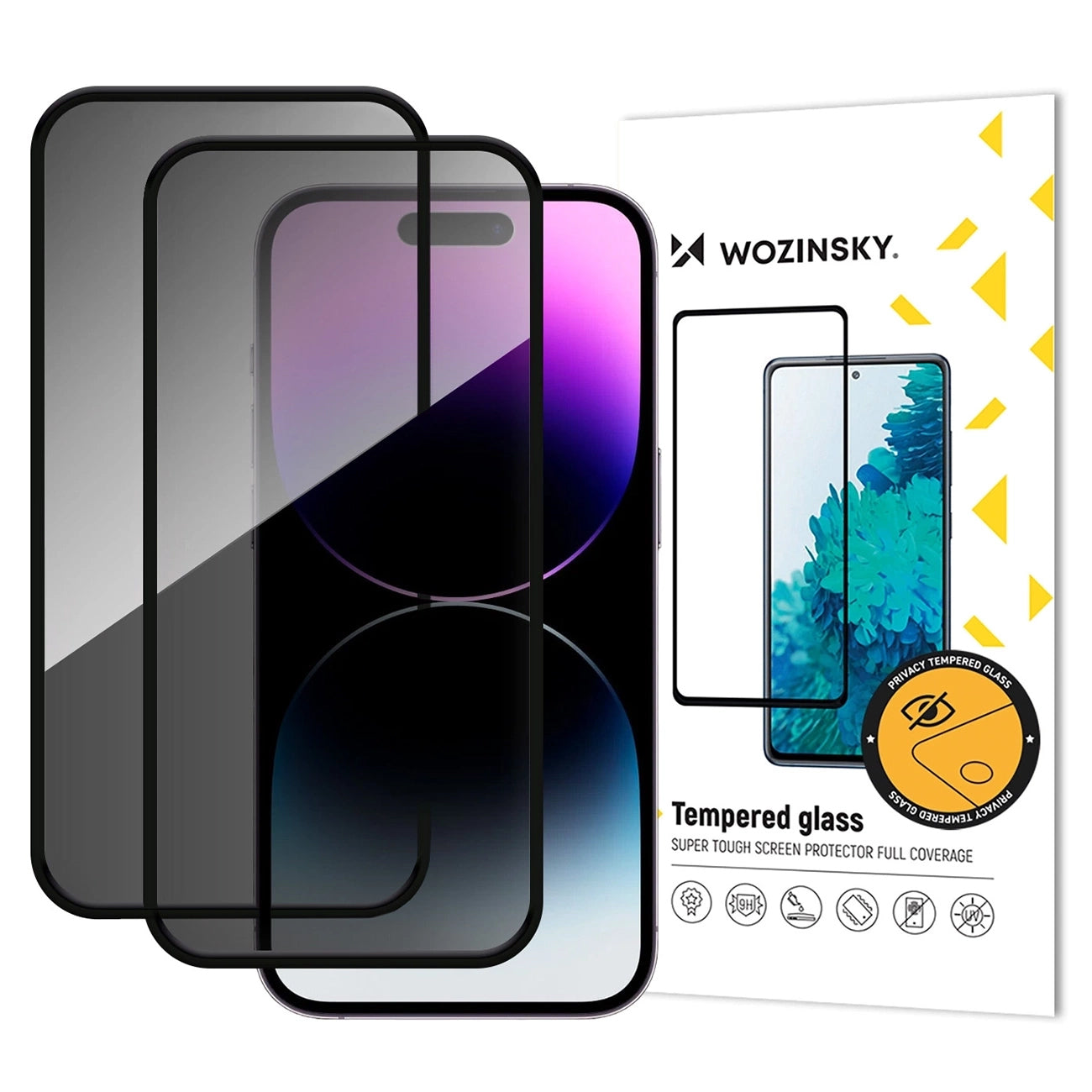 Schutzfolie Privacy WZK AntiSpy für Apple iPhone 17 Pro Max, Gehärtetes Glas, Vollverklebung, Set 2 Stück