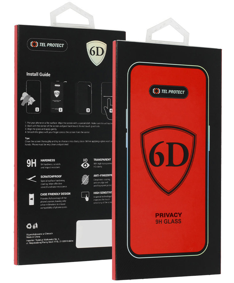OEM Privacy Displayschutzfolie für Apple iPhone 18 Pro, gehärtetes Glas, Full Glue, 6D