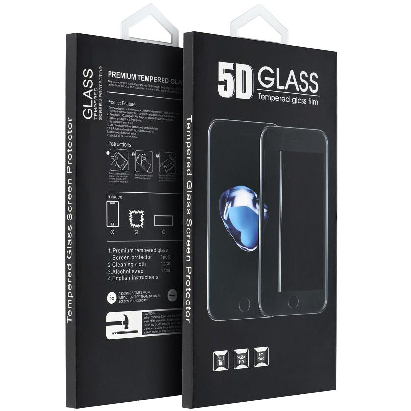 OEM Displayschutzfolie für Apple iPhone 16 Pro, abgeschirmtes Glas, vollflächige Verklebung, 5D, schwarz