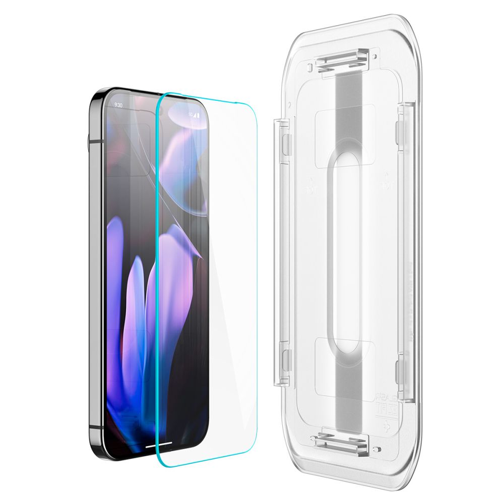 Schutzfolie Spigen GlastR EZ FIT für Google Pixel 9 / 9 Pro, Gehärtetes Glas, Vollverklebung, Set mit 2 Stück, 2.5D AGL08442