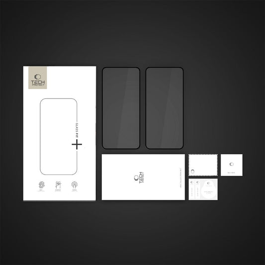 Schutzfolie Tech-Protect FIT+ für Xiaomi Poco X7 Pro, Gehärtetes Glas, Vollverklebung, Set mit 2 Stück, 2.5D