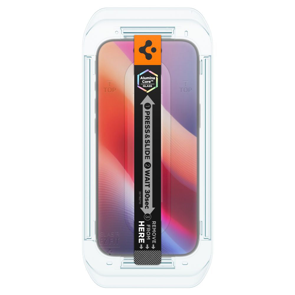 Displayschutzfolie Privacy Spigen GlastR EZ FIT für Apple iPhone 17 Air, gehärtetes Glas, Vollverklebung, Set mit 2 Stück
