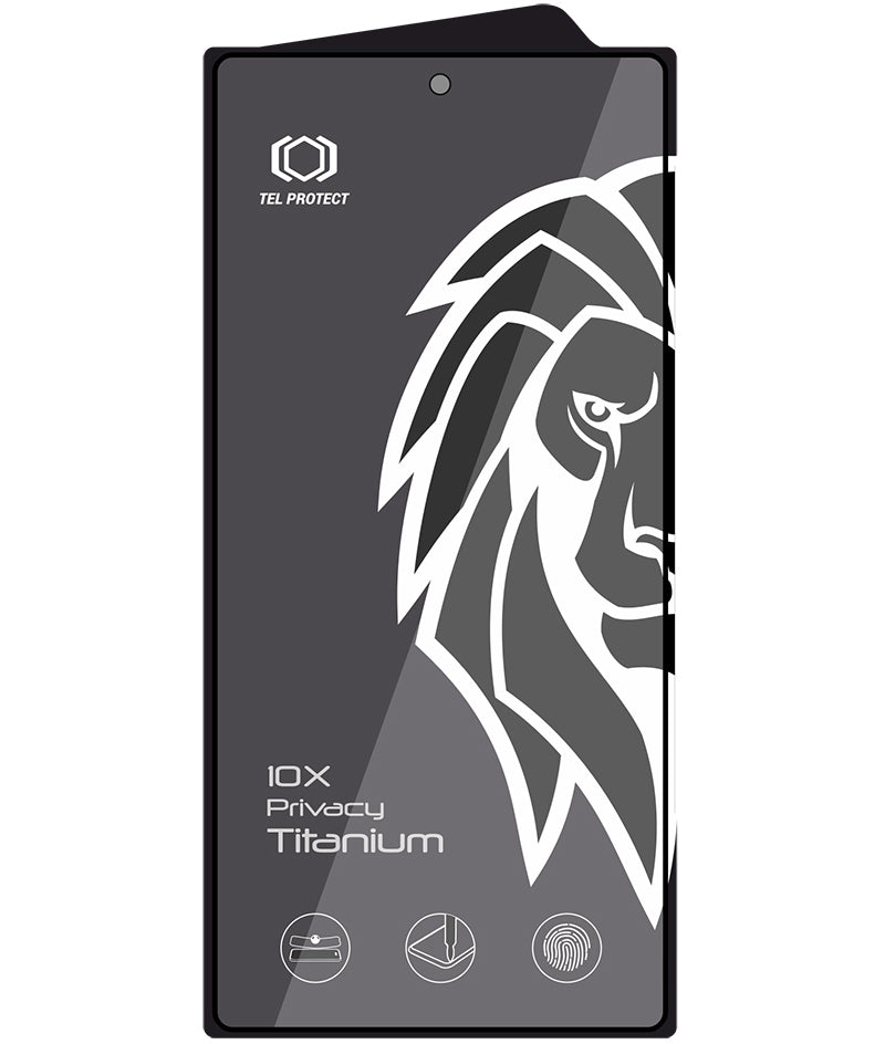 Tel Protect 10X Plus Titanium Privacy-Displayschutzfolie für Samsung Galaxy S25 Ultra S938, gehärtetes Glas, Full Glue