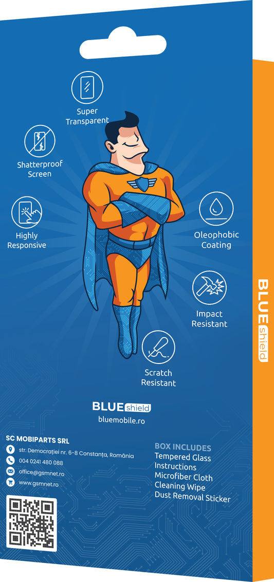 Blue Shield Displayschutzfolie für Xiaomi Redmi 13 5G / 13, Glas abgeschirmt, Vollverklebung, Case Friendly, Schwarz