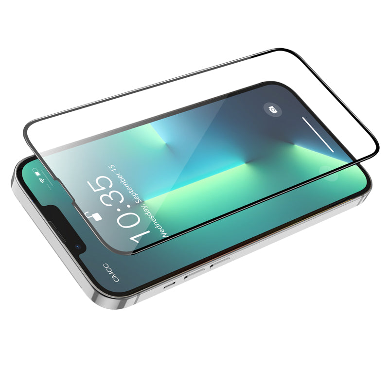 Schutzfolie HOCO G16 für Apple iPhone 17e / 16e / 14 / 13 Pro, Gehärtetes Glas, Vollverklebung, 5D, Schwarz