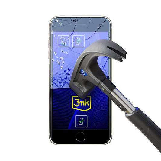 3MK FlexibleGlass Displayschutzfolie für Apple iPhone SE (2022) / SE (2020) / 8 / 7, Flexibles Glas, Vollflächig Klebend