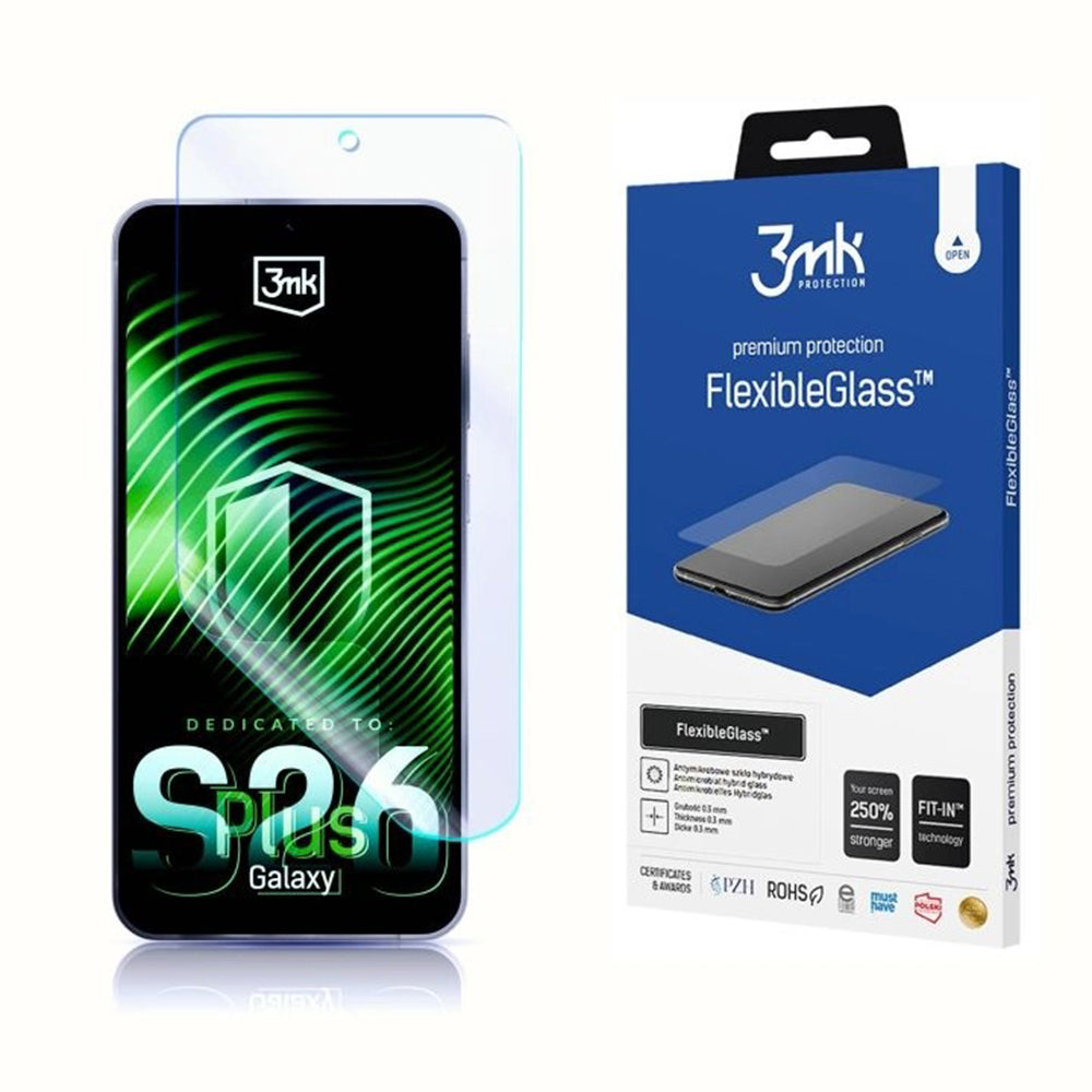 Schutzfolie 3MK FlexibleGlass für Samsung Galaxy S26 Plus S947, Flexibles Glas, Vollverklebung, Transparent