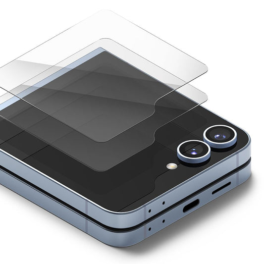 Schutzfolie Außenbildschirm Ringke Cover Display für Samsung Galaxy Z Flip6 F741, Gehärtetes Glas, AB Ultra Glue, Set 2 Stück