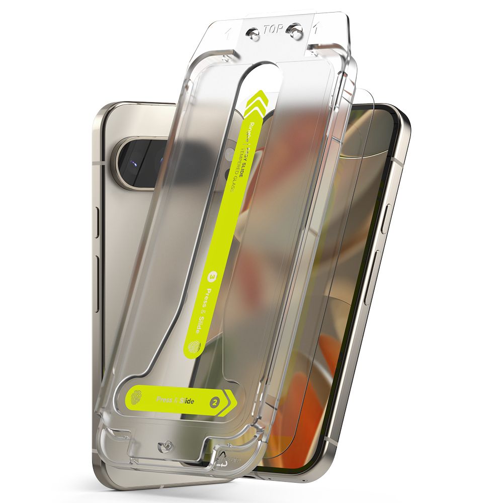Schutzfolie Ringke Easy Slide für Google Pixel 9 Pro XL, gehärtetes Glas, Vollkleber, Set mit 2 Stück