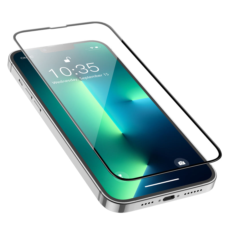 Schutzfolie HOCO G16 für Apple iPhone 17e / 16e / 14 / 13 Pro, Gehärtetes Glas, Vollverklebung, 5D, Schwarz