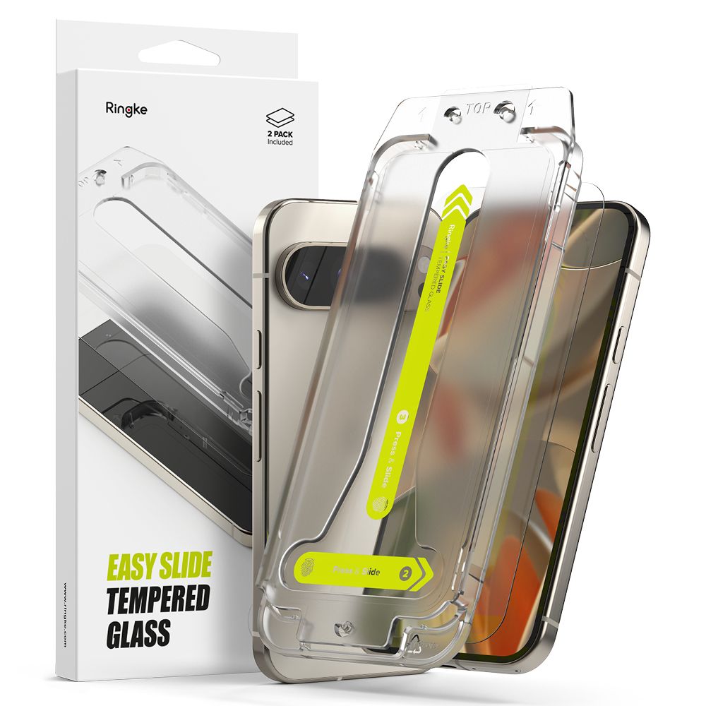 Schutzfolie Ringke Easy Slide für Google Pixel 9 Pro XL, gehärtetes Glas, Vollkleber, Set mit 2 Stück
