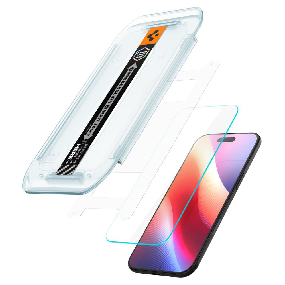 Schutzfolie Spigen GlastR EZ FIT für Apple iPhone 17 Air, gehärtetes Glas, Full Glue, Set mit 2 Stück AGL09861