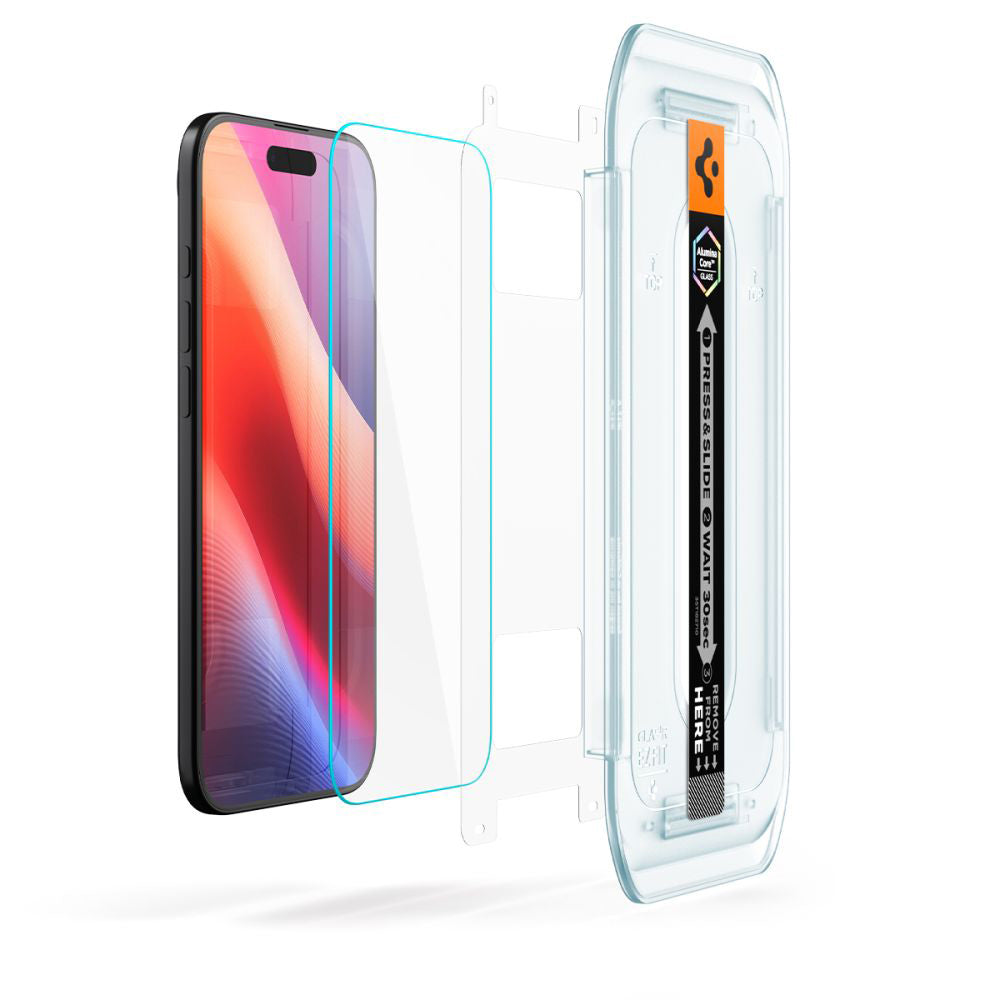 Schutzfolie Spigen GlastR EZ FIT für Apple iPhone 17 Air, gehärtetes Glas, Full Glue, Set mit 2 Stück AGL09861
