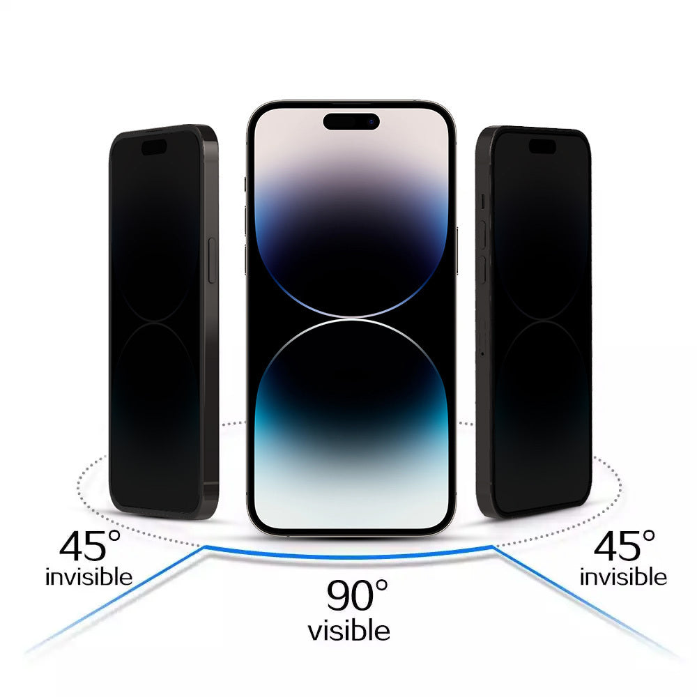 Tel Protect 10X Plus Titanium Privacy-Displayschutzfolie für Apple iPhone 17 / 16 Pro, gehärtetes Glas, Full Glue