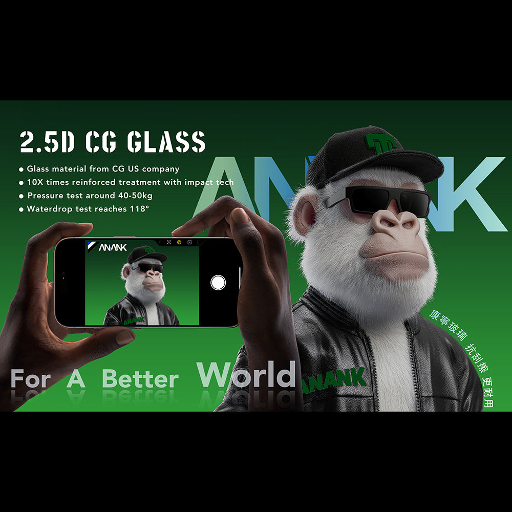 Schutzfolie Anank 10X Reinforced CG für Apple iPhone 17, gehärtetes Glas, Full Glue, 2.5D, Schwarz