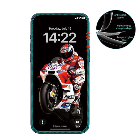 Schutzfolie Anank 5X Verstärkt Anti-Crack für Apple iPhone 17, Gehärtetes Glas, Vollverklebung, 3D, Schwarz