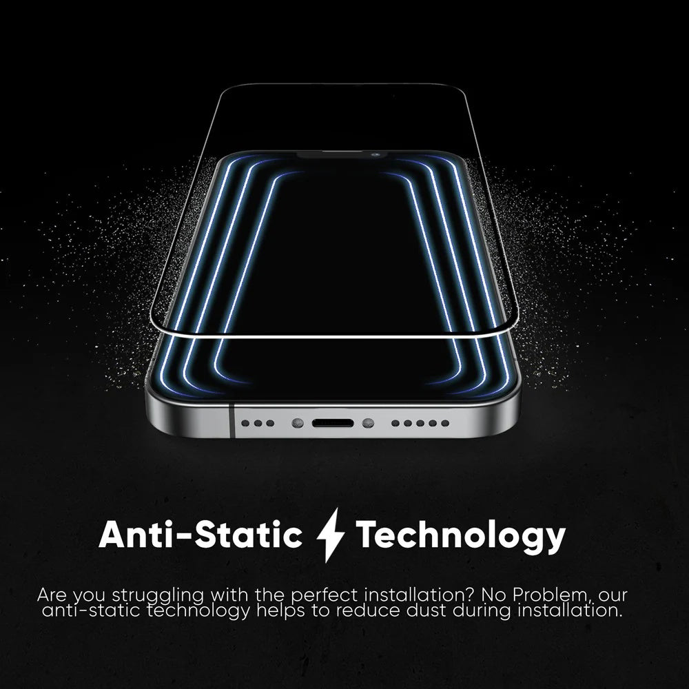 Schutzfolie Anank 5X Reinforced Invisible für Apple iPhone 17 Pro Max, Gehärtetes Glas, Full Glue, 3D, Schwarz