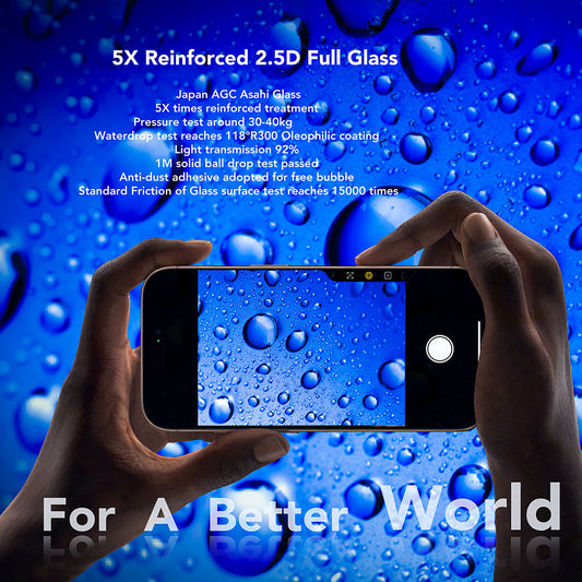 Schutzfolie Anank Bildschirm für Apple iPhone 17 Pro, Gehärtetes Glas, Vollkleber, 2.5D, Schwarz