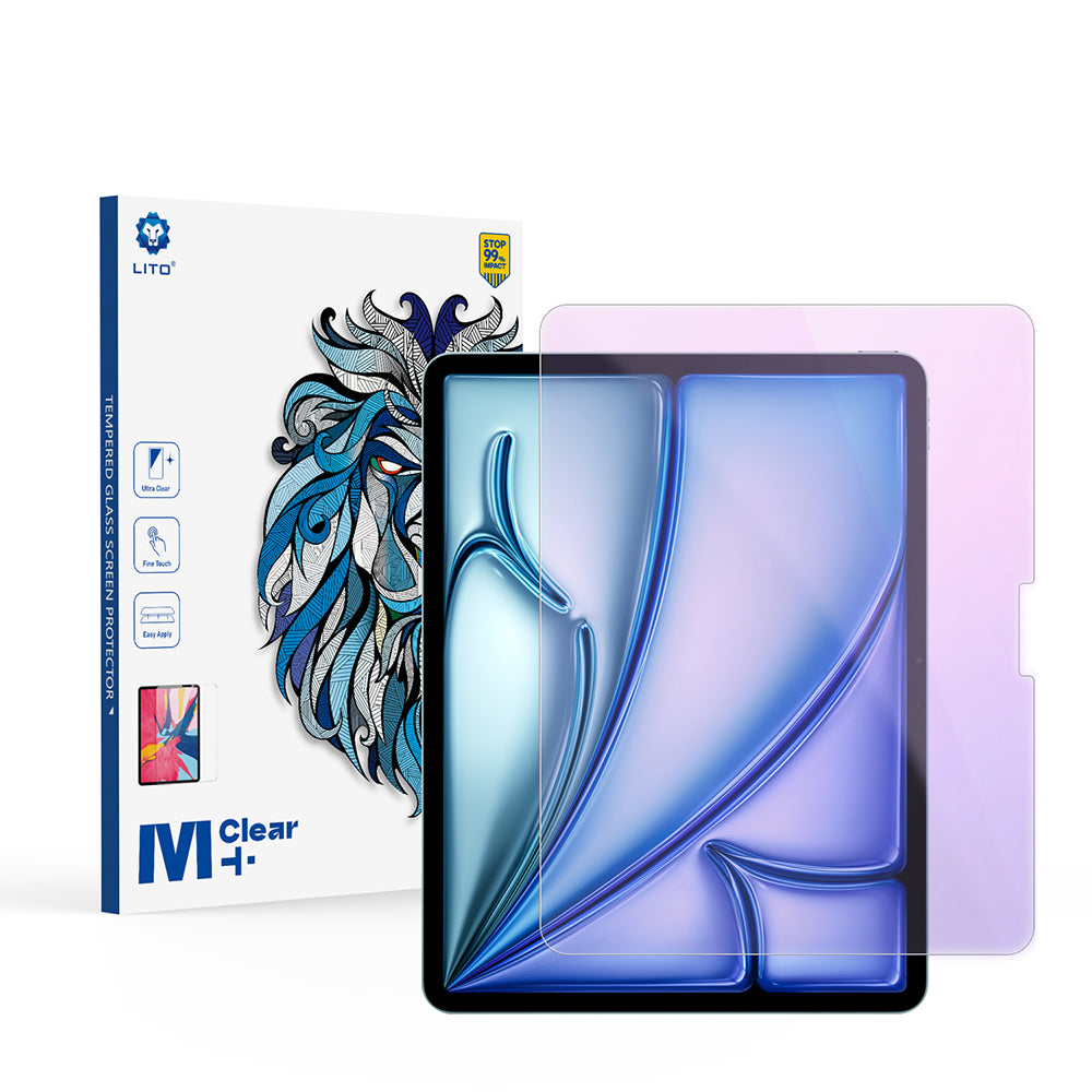 Lito Classic Anti Blue Light Screen Protector for Apple iPad Air 13 (2026) / Pro 13 (2025), Tempered Glass, Full Glue, 2.5D