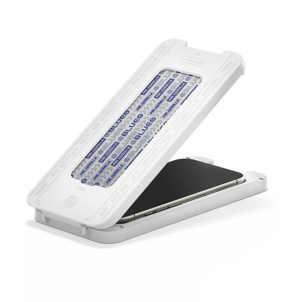 Schutzfolie Blueo Crystal Anti-Kratz Applikator für Apple iPhone 17 Pro / 17 / 16 Pro, gehärtetes Glas, Vollkleber, Schwarz