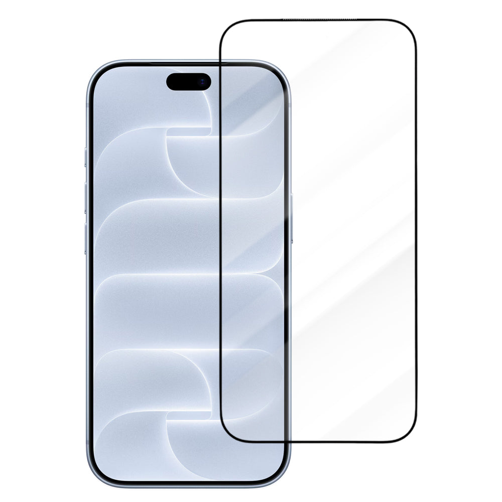 Blueo Drop Resistant Displayschutzfolie für Apple iPhone 18 Pro / 17 Pro / 17 / 16 Pro, gehärtetes Glas, vollflächig klebend, schwarz
