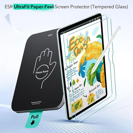 ESR Paper Feel UltraFit Screen Protector for Apple iPad Air 11 (2026) / Air 11 (2025), Plastic, Set of 2 Pieces