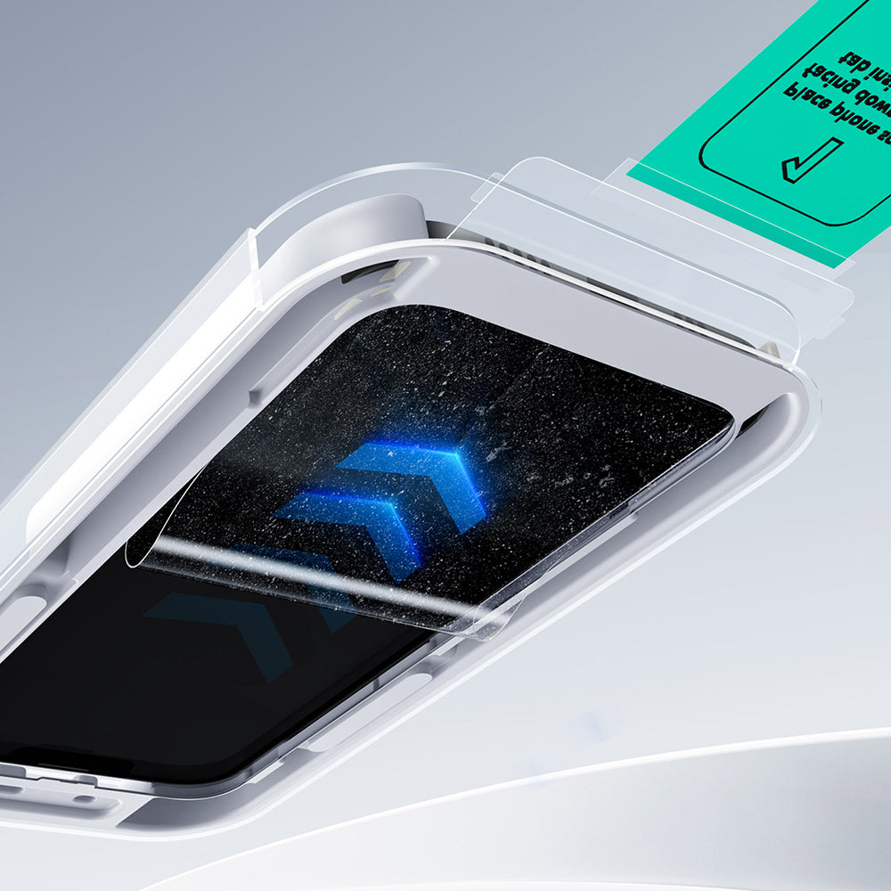 Schutzfolie ESR UltraFit für Apple iPhone 17 / 16 Pro, gehärtetes Glas, vollflächig klebend, Schwarz