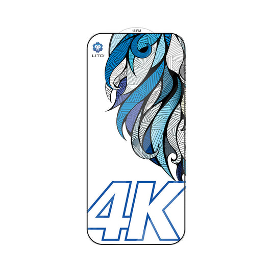 Lito D+ Max 4K Screen Protector for Apple iPhone 17 / 16 Pro, Tempered Glass, Full Glue, Black