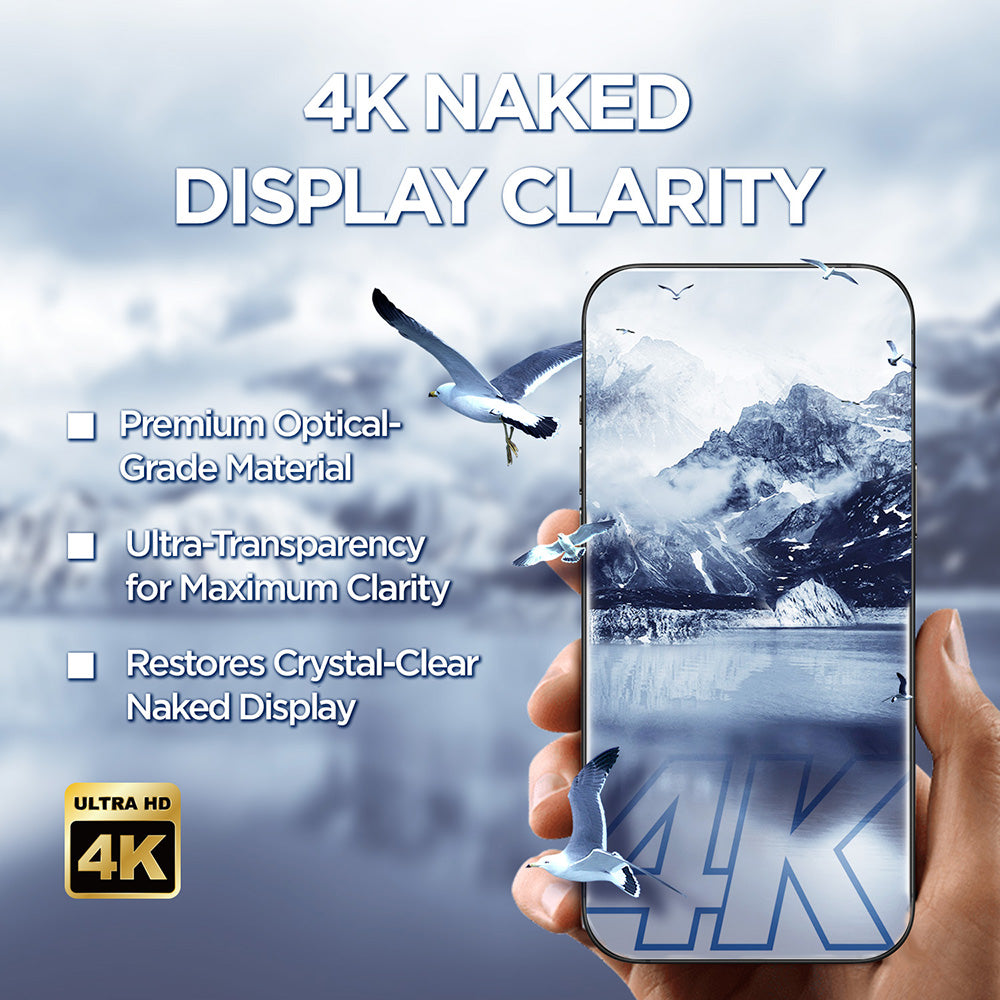 Schutzfolie Lito D+ Max 4K für Apple iPhone 17 / 16 Pro, gehärtetes Glas, Vollkleber, Schwarz