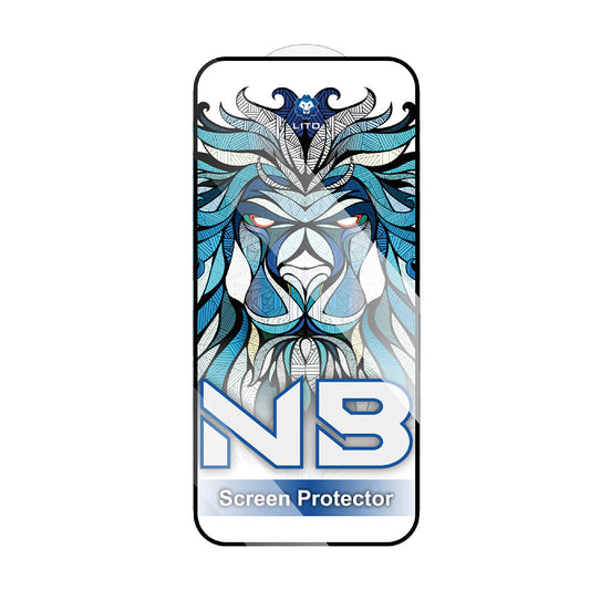 Schutzfolie Lito NB Bildschirm für Apple iPhone 17 / 16 Pro, Gehärtetes Glas, Vollkleber, Schwarz