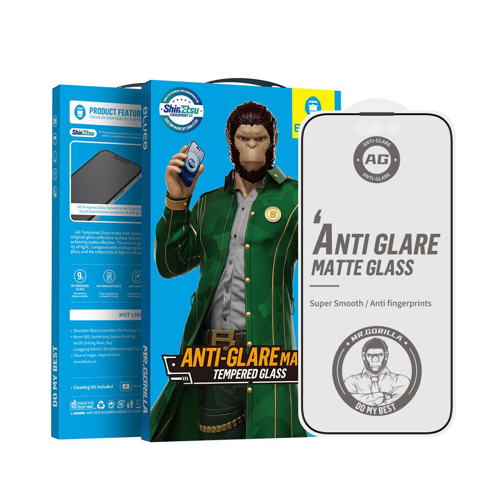 Schutzfolie Matte Blueo Anti-Glare für Apple iPhone 17 Air, Gehärtetes Glas, Vollkleber