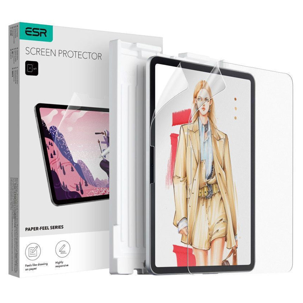 Mattes ESR Paper Feel Displayschutzfolie für Apple iPad Air 13 (2026) / Air 13 (2025) / Air 13 (2024), Kunststoff, Vollflächig Klebend, 2 Stück Set