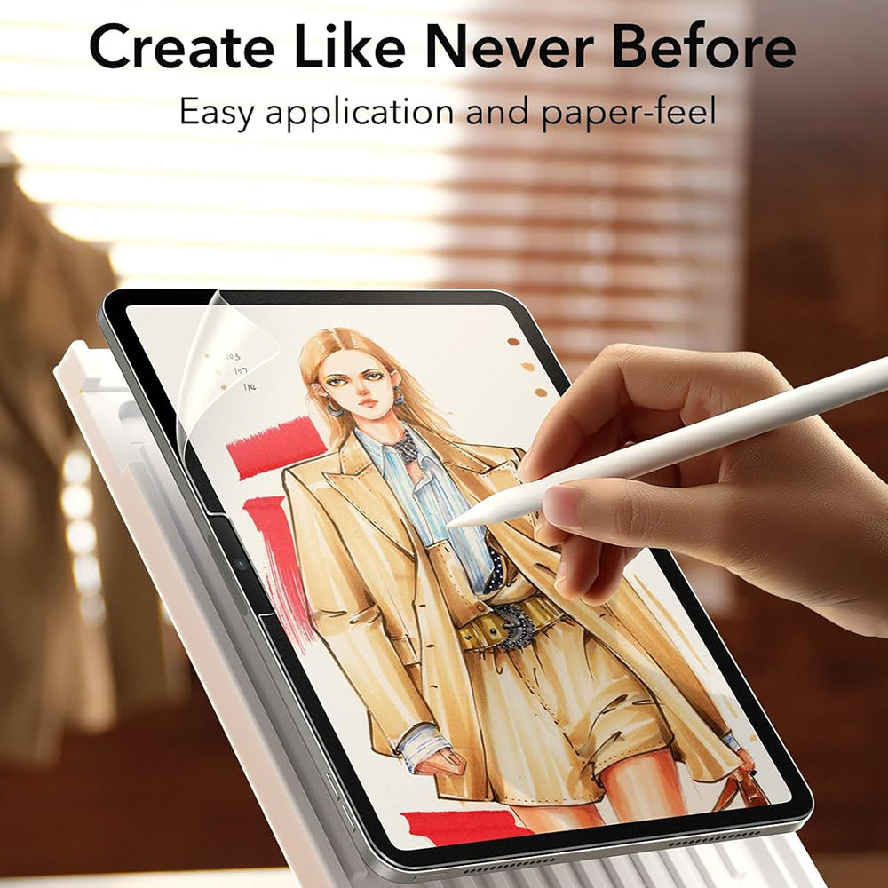 Mattes ESR Paper Feel Displayschutzfolie für Apple iPad Air 13 (2026) / Air 13 (2025) / Air 13 (2024), Kunststoff, Vollflächig Klebend, 2 Stück Set