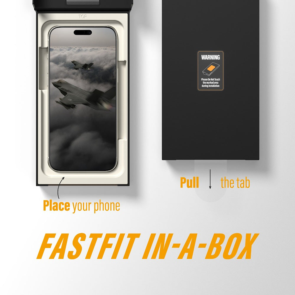 Schutzfolie PanzerGlass Ultra-Wide Fit Stealth Fastfit für Apple iPhone 17 / 16 Pro, gehärtetes Glas, Full Glue, Schwarz